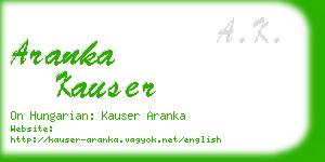 aranka kauser business card